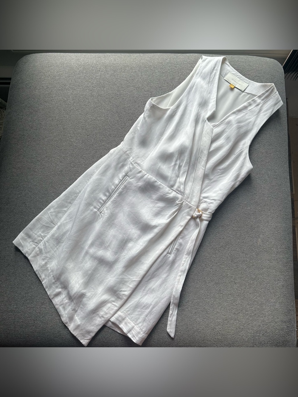 Anthropologie Leifsdottir White Wrap Dress Size 8